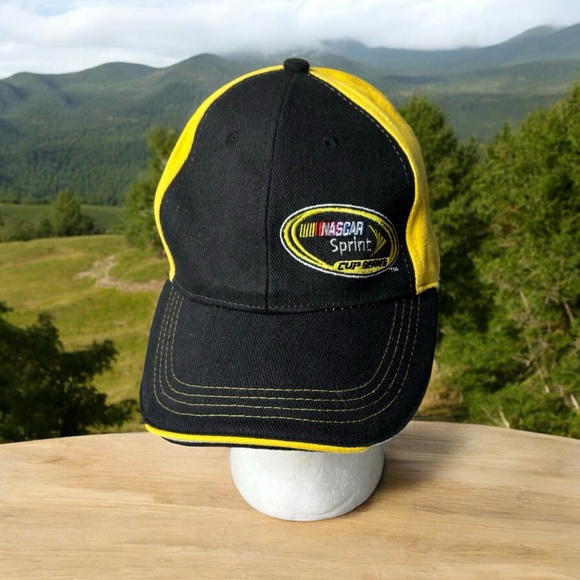 Nascar Sprint Cup Series Hat Spell Out Script Logo Strap Back Baseball Dad Cap - Picture 1 of 12